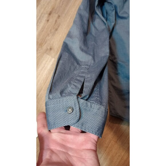 Hugo Boss Button Shirt Mens Extra Large XL Black Geometric Regular Fit Stretch - Picture 12 of 16